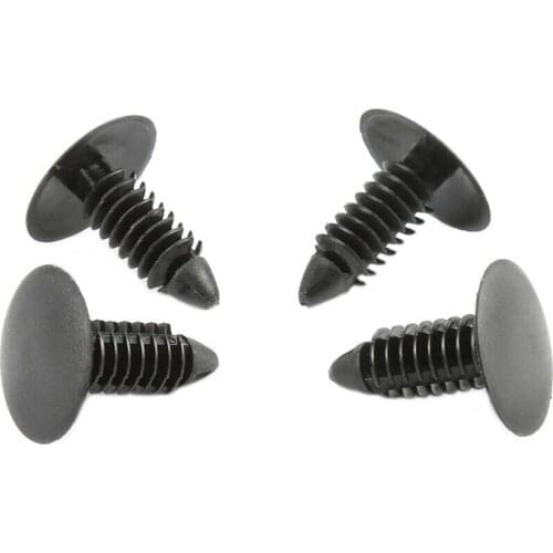 Black 7mm Hole Bumper Plugs Clips For Front License Plate Holes Cover Plastic Fastener Screw Rivet
