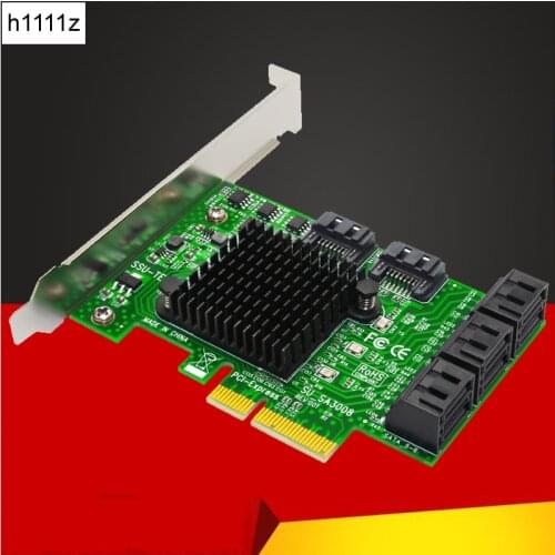 Chia Mining Riser 8 Port SATA PCIe Expansion Card PCI Express X4 to SATA 3.0 Controller PCI-E SATA Adapter Converter Add On Card