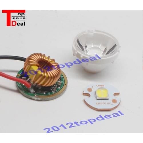 CREE XHP50 Cool White 6500k LED Emitter 6V with 16mm Cooper PCB+1mode 5mode Driver+15degree lens