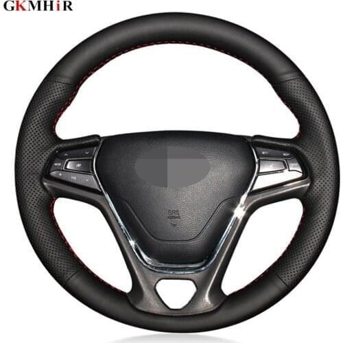 DIY Hand-stitched Genuine Leather Car Steering Wheel Cover For Chery Arrizo 5 5e 2016-2018 Tiggo 3X 3xe 2016-2018 eQ1 2017 2018