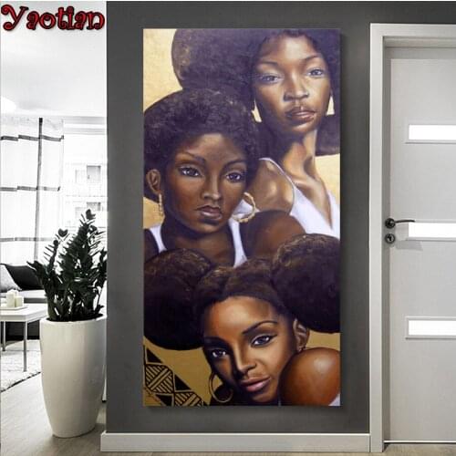 Full Drill Square 5d Diy Diamond Painting African Women 3D Daimond Embroidery Full display Mosaic Cross Stitch Home Decor