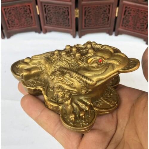 China brass three foot gold toad crafts statue