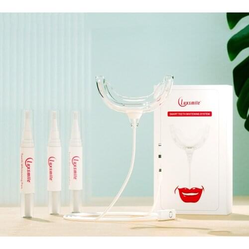 Luxsmile Teeth Whitening Kit New Smart Blue LED Portable USB Rechargeable Dental Tray Home Personal Oral Care Equipment