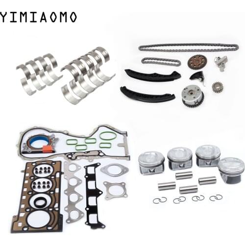 03C 198 021AA Engine Pistons Gaskets Overhaul Rebuild Kit Seals & Gasket Timing Chain Kit For VW AUDI SEAT SKODA 1.4 TSI EA111