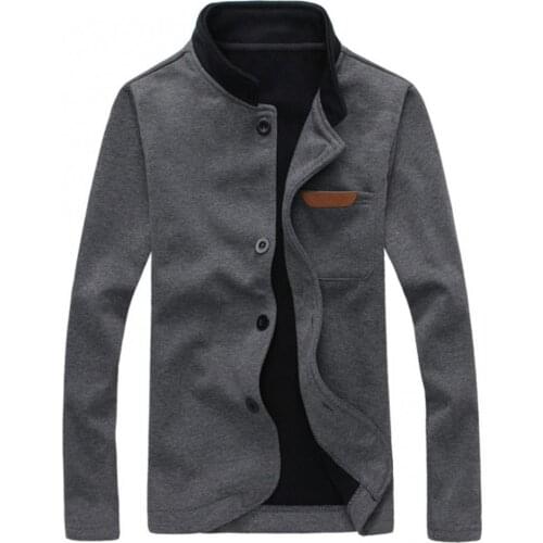 2021 Spring Autumn Casual Solid Fashion Men Jacket Outerwear Overcoat Long Sleeve Pocket Buttons Jackets New Mens Jacket Top