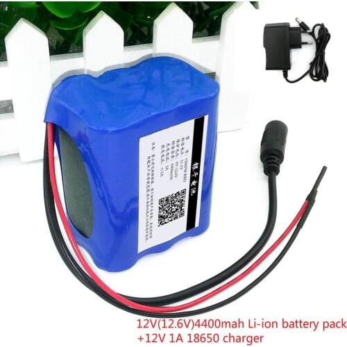VariCore 12 V 18650 4400 mAh Li-Ion battery pcak For CCTV Cameras 12.6 V 4.4AH protection board with PCB + and 12.6V 1A charger