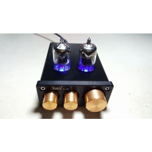 Mini Vacuum Tube Preamp HiFi Audio 6J1 Valve Pre-Amplifier With Treble&Bass Tone Control Black Audiophile