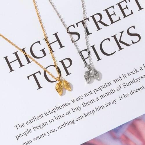 Fashion Wing Charm Pendant Necklaces For Women Girls Gift Vintage Wing Gold Silver Chains Pendant Necklace Statement Jewelry