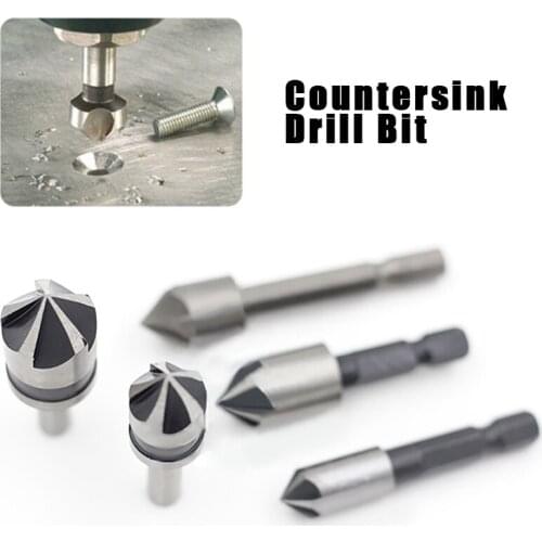 5 PCS Countersink Drill Bit Set Flutes Countersink Tool HSS Hand Tool Tool Accessories Countersink Drill Bit Set