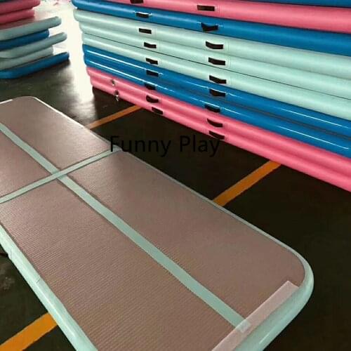 Inflatable Gymnastics Tumbling Mat Air Tumbling Track /Electric Pump Air Floor Mat for Home Use/Cheerleading/Beach/Park or Water