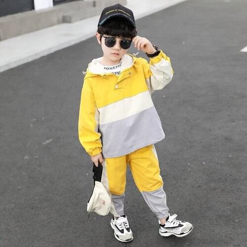 Children Spring Fashion Clothing Set 2020 New Baby Boys Sports Hooded Jackets +Pants 2pcs Clothes Sets