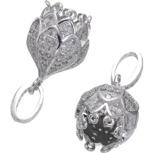 Trendy Jewelry White Zircon Bud Charms Pendants For Bracelets & Necklaces Diy Micro Pave Floating Charms Accessories CHF410