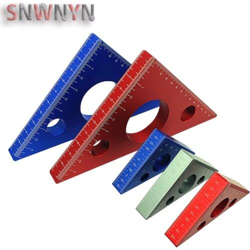 90 Degree Right Angle Ruler Aluminum Alloy Height Ruler Woodworking Triangle Ruler Inch Metric Carpenters DIY Tool