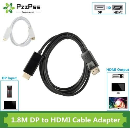 PzzPss 6ft Displayport HDMI Adapter 1080P Display Port Converter For PC Laptop Projector DP to HDMI Cable Displayport HDMI Cable