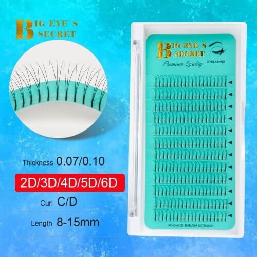 Big eyes secret Lashes 2D 3D 4D 5D 6D Long Stem Premade Volume Fans Eyelash Extension Volume Lashes Pre Made Fans