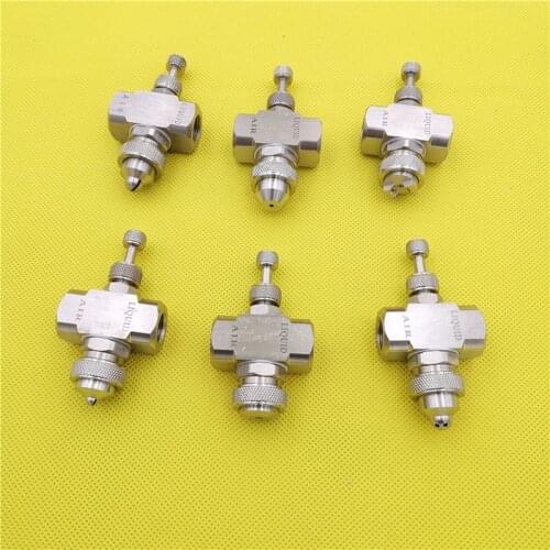 1/4" Siphon Air Atomizing Fog Misting Jet Nozzle Adjustable Fine Mist Sprayer Two-fluid Gas-water Mixing Spray Head