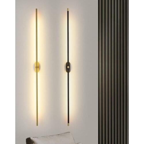 Modern simple linear tube LED wall lamp up down background opposite wall light LED bedside foyer corridor black gold LED sconce