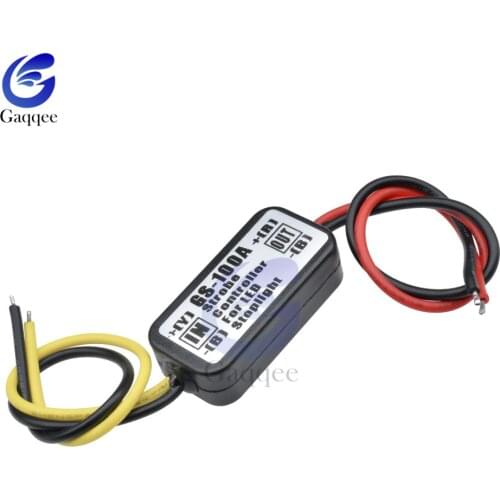 GS-100A LED Brake Stop Light Strobe Flash Flashing Controller for Car LED Brake Stop Light Lamp 12V-24V Short Circuit Protection