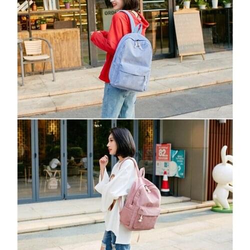 CPDD Corduroy Backpack School Bag For Teenage Girls Travel Rucksack