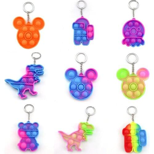 Funny Push Bubble Fidget Toys Adults Children Reliver Stress Sensory Toy Rainbow Push Bubble Squishy Autism Antistress Toys