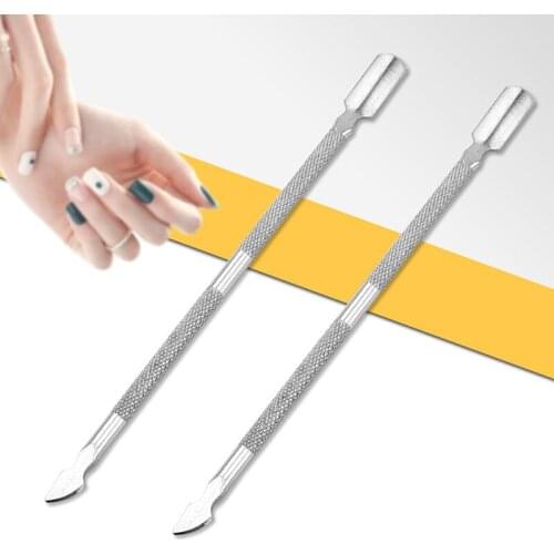 1PCS Nail Pusher Dead Skin Push For Nail Double Head Stainless Steel Cuticle Nail Pusher Manicure Tool Women Men Nail Tool