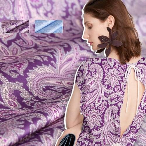 142-153CM Wide 160G/M Print Blue Purple Cotton Fabric for Summer Dress Jacket Pants E1113