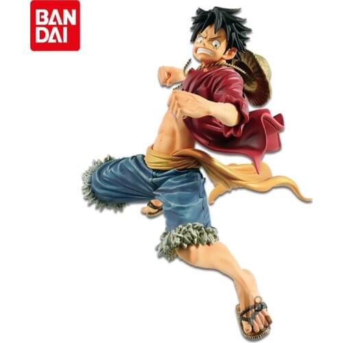 16cm Bandai Genuine One Piece Anime Figure Monkey D Luffy Pvc Action Figure Collections Model Dolls Birthday Gifts