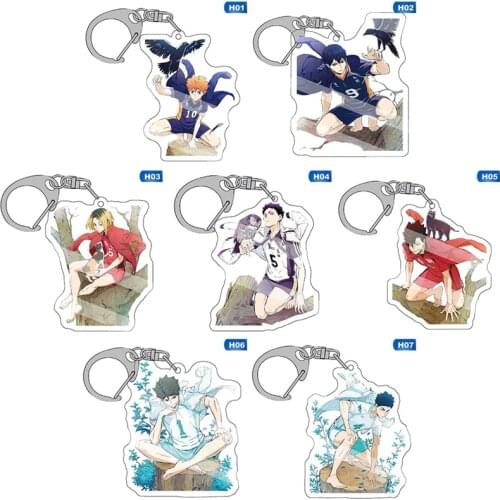 2021 Haikyuu! Japan Anime Volleyball Boy Anime Acrylic Rubber Keychain Cute Cartoon Funny Key Ring Straps Rare Cosplay Gift