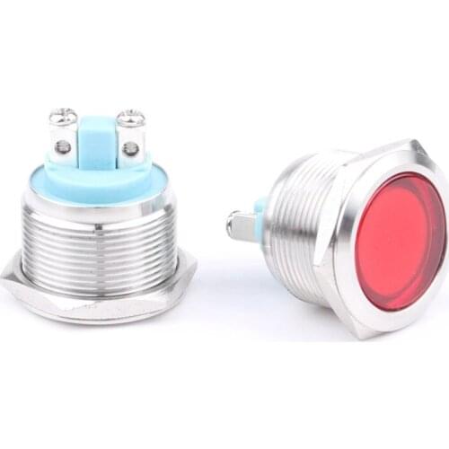 22mm LED Metal Indicator Light welding feet screw feet 3v 5V 6V 12V 24V 48V 110V 220v Colorful Switch waterproof Signal Lamp
