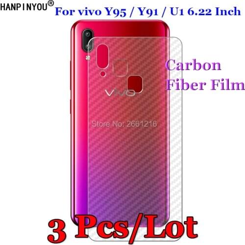 3 Pcs/Lot For vivo Y95 /Y91 / U1 6.22" 3D Non-slip Clear Carbon Fiber Back Film Screen Protector Protective Sticker