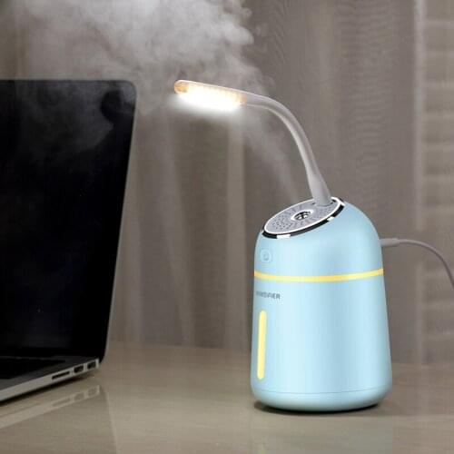 3 in 1Little Q Humidifier Essential Oil Diffuser Aroma Lamp Aromatherapy LED Night Light USB Fan Air Freshener