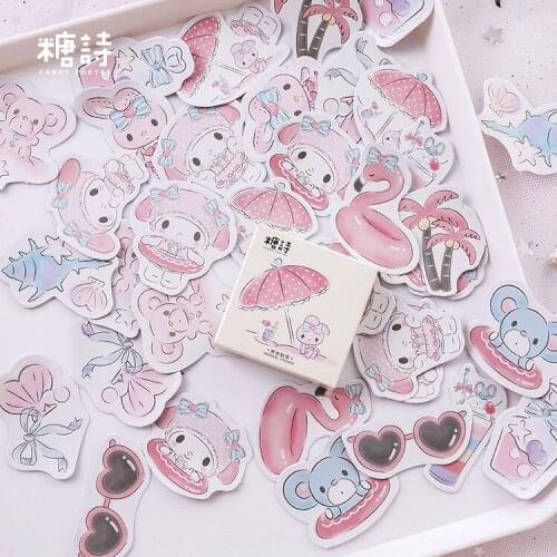 45pcs/1lot Kawaii Stationery Stickers Seaside Resort Diary Planner Decorative Mobile Stickers Scrapbooking DIY Craft Stickers