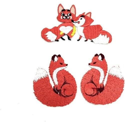 50pcs/Lot Embroidery Patches Letters Clothing Decoration Accessories Fox Diy Iron Heat Transfer Applique Iron on Transfer