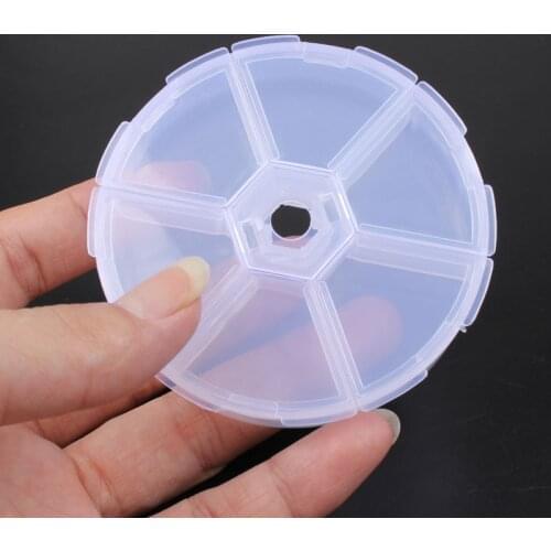 6Grid Rhinestone Crystal Beads Accessorie Container Nail art Case Empty Box Transparent Decoration Storage Case Free shipping