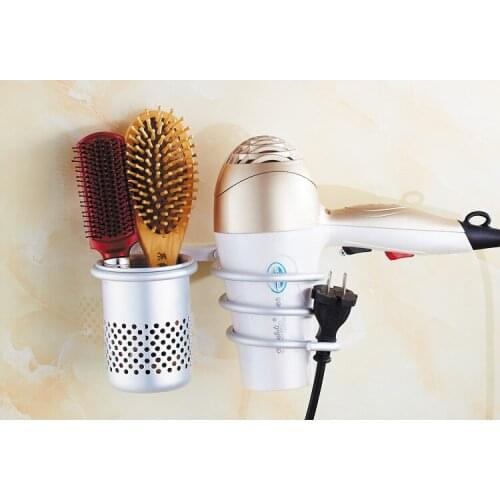 Bathroom air duct space aluminum bathroom Silver bathroom put comb shelf home hair dryer rack hanging