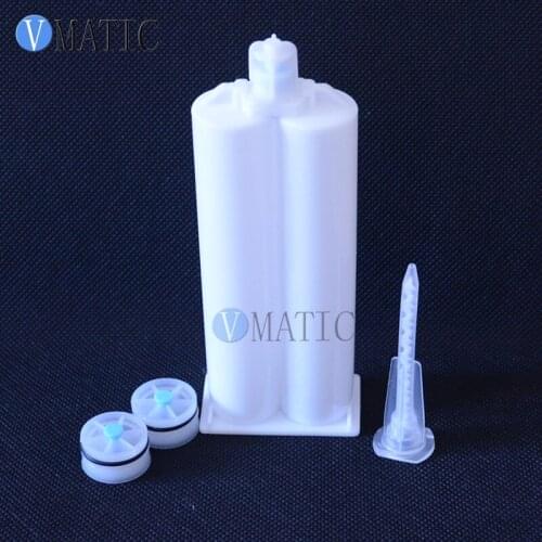 Free Shipping Two Component 50ml/cc Plastic Cartridge 1:1 With Ma Static Mixer