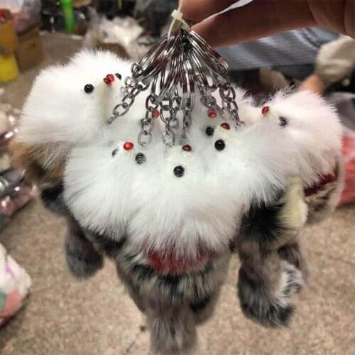 10 Styles Cartoon Fox Keychain Fluffy Animal Fluffy Animal Cute Pendant Car Bag Purse Ornament Key Holder