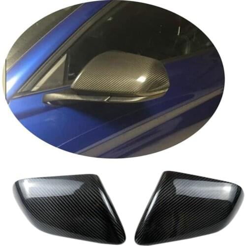 2Pcs Carbon Fiber Rear View Side Mirror Cover Shell Housing Trim for Ford Mustang 2015 2016 2017 2018 2019 2020