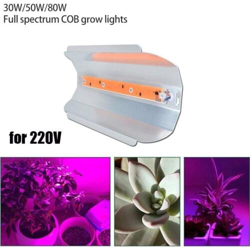 COB LED Grow Light indoor plant lamp Full Spectrum greenhouse aluminum 220V 30W/50W/80W For vegetable cultivo room garden