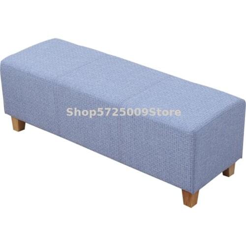 Rectangular fabric long orange sofa stool bedroom bedside bed end stool shoe shoe stool clothing store with storage storage