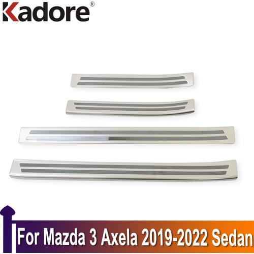 For Mazda 3 M3 Axela 2019 2020 Sedan Stainless Steel Inner Door Sill Scuff Plates Doors Sills Protectors Car Thresholds Sticker