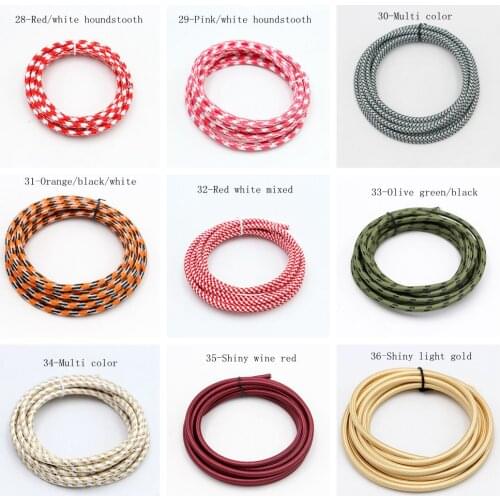 50m VDE 2 Core Round Textile Cable Electrical Wire Color Braided Wire Fabric Cable Vintage Lamp Power Cord