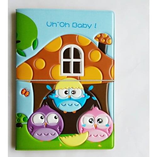 The breath of spring! owl baby travel passport covers , pvc Leather ID Card Bag passport holder Passport Wallets 14*10cm