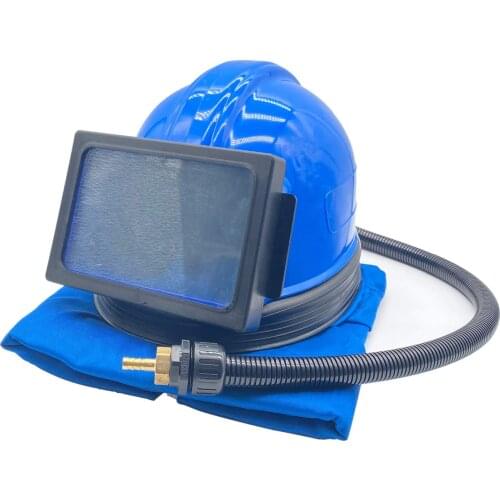 HOLDWIN Blue Sandblasting hood sandblaster mask painting helmet with feed air hose