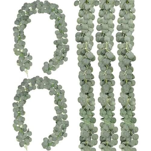 5 Pack Artificial Plants Green Eucalyptus Vines Garland Fake Plants Hanging For Wedding Home Garden Decoration