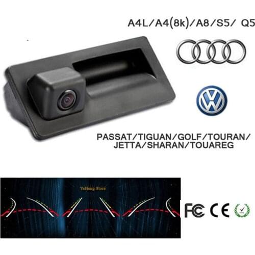 YYZSDYJQ Reversing Dynamic Tracks CCD Car RearView Camera WIDE ANGLE For Audi/VW/Passat/Tiguan/Golf/Touran/Jetta/Sharan/Touareg