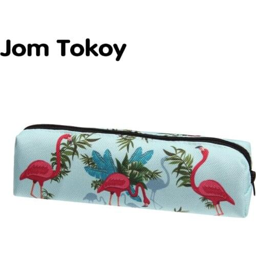 Jom tokoy 3D Print Flamingo Cosmetic Bag The New Women Makeup Bag Stationery Pouch Kids School Pencil Bag