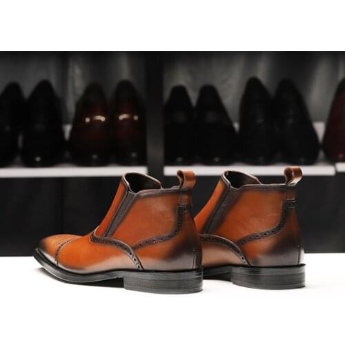 High quality mens boots winter boots top layer cowhide Martin boots business leather shoes mens short ankle boots adult shoes