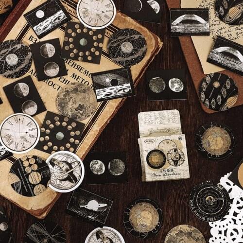 46 pcs/box Vintage Astrolabe Decorative Stickers Scrapbooking diy Stick Label Diary Stationery Album Journal Moon Sticker