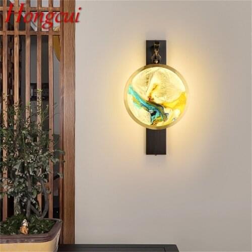 Hongcui Indoor Wall Lamps Fixture Brass Luxury LED Sconces Modern Wall Light for Home Bedroom Living Room Office